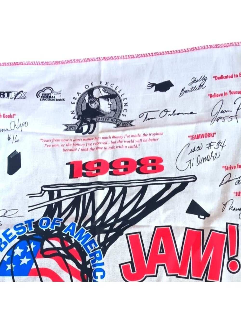Nebraska Huskers Football Champs Vintage Hanky 1998 Bandana Hanky Tom Osbourne